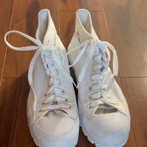 white platform converse